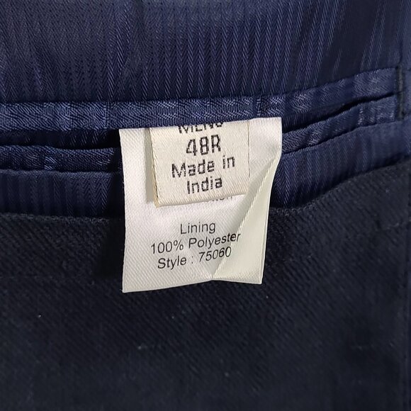 TravelSmith Men's Navy Blue 2 Button Sports Coat Blazer 48R - Picture 13 of 14